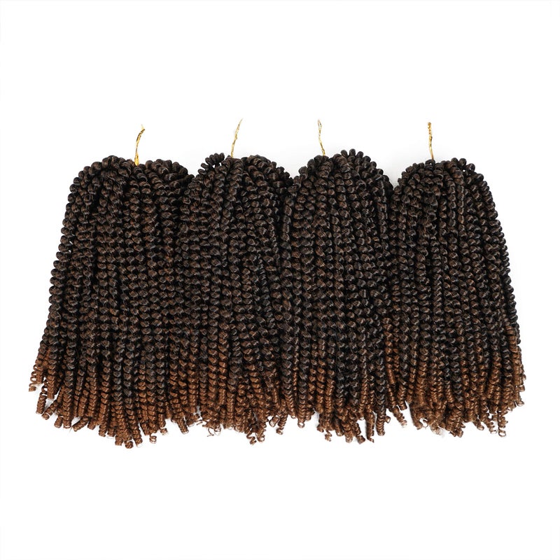 YEBO 4 Packs 12 inches Spring Twist Hair for Butterfly Locs Crochet Hair Ombre Colors Synthetic Braiding Hair Extensions for WomanT3012inch